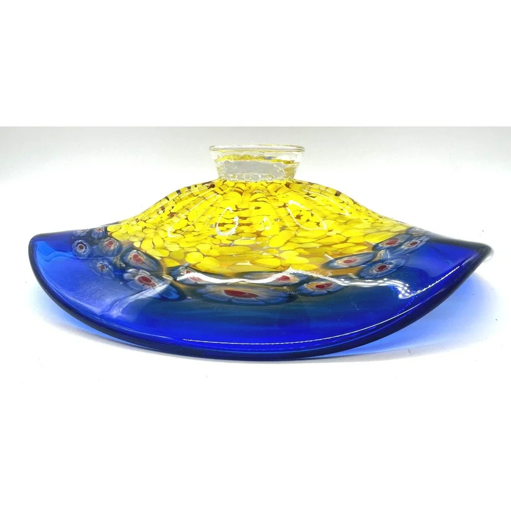 Murano Style Art Glass Footed Bowl 12
